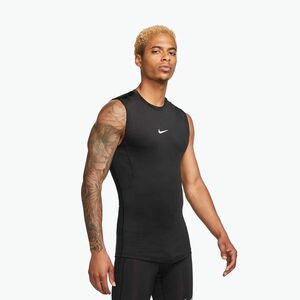 Férfi Nike Pro Dri-Fit testhezálló ujjatlan fitness póló black/white (Pro Dri-Fit Tight Sleeveless Fitness FB7914) kép