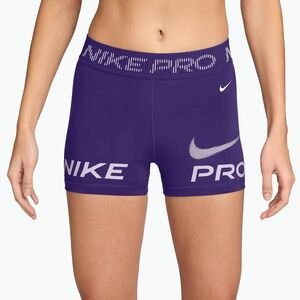 Női biciklis rövidnadrág Nike Pro Mid-Rise Biker 3" court purple/doll/white (Pro Mid-Rise Biker 3" HV2464-547) kép