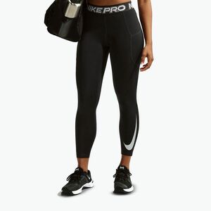 Női leggings Nike Pro Mid-Rise 7/8 black/white/white (Pro Mid-Rise 7/8 IB9142-010) kép
