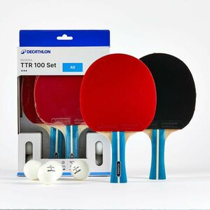 Kuikma Pingpongütő szett, 2 db ütő + labdák, iskolai használatra - TTR 100 3* ITTF kép