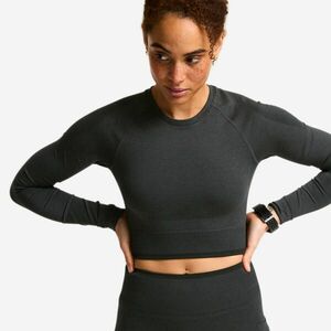 Domyos Női fitnesz hosszú ujjú crop top, varrás nélküli kép