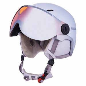 Női sísisak pajzzsal BLIZZARD W2W Double Visor ski helmet, white matt, orange lens, silver mirror S2 kép