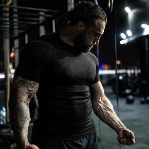 GymBeam Static Seamless T-shirt Black kép