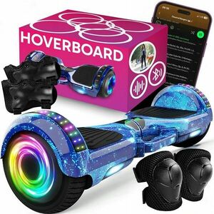 Retoo 10" LED-es Hoverboard Bluetooth hangszoróval - Kék kép