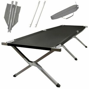 Ikonka összecsukható Kempingágy 150kg - Fekete kép