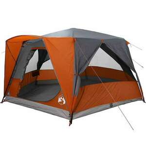 vidaXL Cabin Tent 7-Person Szürke és narancs 400 x 350 x 212 cm kép