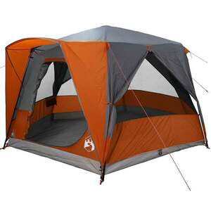 vidaXL Cabin Tent 5-Person Szürke és narancs 333 x 317 x 194 cm kép