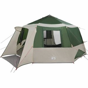 vidaXL Cabin Tent 12-Person tetővel Zöld és Szürke 500 x 500 x 294 cm kép