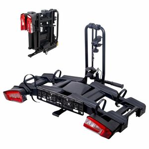 Vonóhorogra szerelhető kerékpártartó inSPORTline Trekan 2 Elektro - két kerékpárhoz, görgős szerkezet, billenthető mechanizmus kép