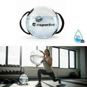 Vízzel tölthető súlylabda inSPORTline Flowball 30 cm / max. 15 kg, alkalmas beltéri és kültéri edzésre, praktikus pántok kép