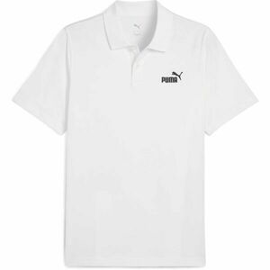 Puma ESSENTIALS NO.1 LOGO JERSEY POLO Férfi galléros póló, fehér, méret kép