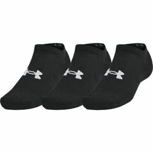 Under Armour TRAINING COTTON NO SHOW 3PK Uniszex zoknik, fekete, méret L kép