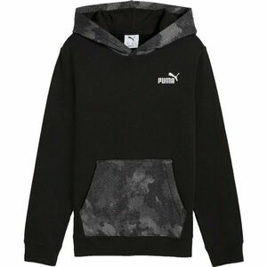 Puma ESSENTIALS CAMO HOODIE FL B Gyerek pulóver, fekete, méret kép
