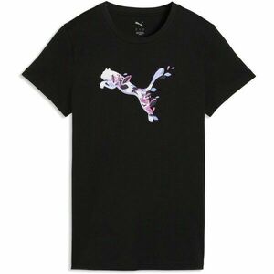 Puma GRAPHICS FLORAL CAT TEE Női póló, fekete, méret kép