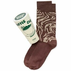 CELIO XMISOCOFFE Férfi zokni díszdobozos csomagolásban, barna, méret kép