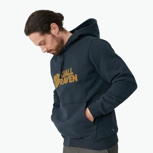 Férfi Fjällräven Logo kapucnis pulóver sötétkék F84144 (Logo Hoodie F84144) kép