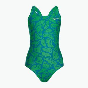 Nike Hydrastrong Multi Print Fastback egyrészes gyermek fürdőruha zöld NESSD045-380 (Hydrastrong Multi Print Fastback NESSD045) kép