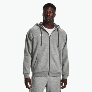 Férfi melegítőfelső Under Armour Rival Fleece FZ Hoodie castlerock light heather/white (Rival Fleece FZ Hoodie 1379767-025) kép