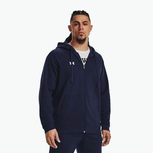 Férfi trekking pulóver Under Armour Rival Fleece FZ midnight navy/white (Rival Fleece FZ Hoodie 1379767-410) kép