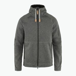 Férfi Fjällräven Övik Fleece kapucnis pulóver sötétszürke (Övik Fleece Hoodie F82252) kép