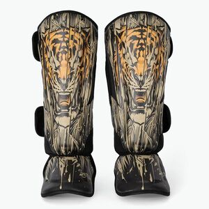 Venum Tiger sípcsont- és lábfejvédő fekete/neon narancssárga színben (Tiger Shin Guards VENUM-05348-117) kép