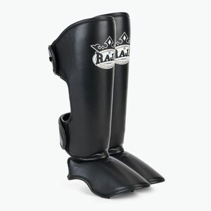 RAJA BOXING Könnyűsúlyú sípcsontvédő félig bőr fekete (Lightweight Shin Guards Semi Leather RSG-SL-BC) kép