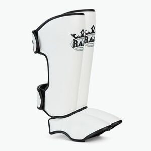 RAJA BOXING Könnyűsúlyú sípcsontvédők Semi bőr fehér sípcsont és lábfejvédők (Lightweight Shin Guards Semi Leather RSG-SL-WH) kép