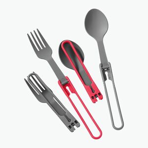 MSR összecsukható evőeszközök Kanál és villa 4 piros/szürke evőeszközkészlet (Folding Utensils Spoon & Fork 03169) kép