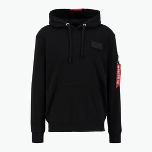Férfi Alpha Industries piros csíkos kapucnis pulóver fekete (Red Stripe Hoodie 17831403) kép