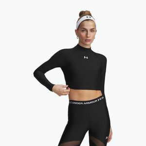 Női hosszú ujjú edzőfelső Under Armour HeatGear Crop Mock ultimate black/white (HeatGear Crop Mock 6012691-008) kép