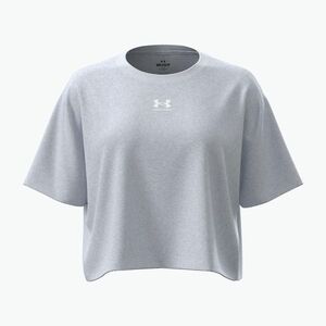 Női edzőpóló Under Armour Rival Boxy Tee Solid distant gray medium heather/white (Rival Boxy Tee Solid 6011064-023) kép
