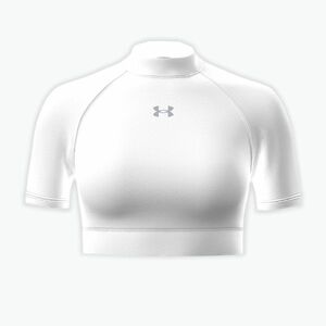 Női edzőpóló Under Armour HeatGear Crop Mock white/halo gray (HeatGear Crop Mock 6010006-100) kép