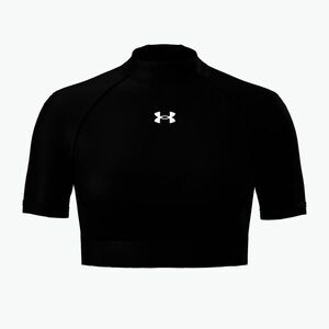 Női edzőpóló Under Armour HeatGear Crop Mock Ultimate Black/White (HeatGear Crop Mock 6010006-008) kép