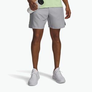 Férfi edzőshort Under Armour Woven Wordmark mod gray/lumos lime (Woven Wordmark 1383356-011) kép