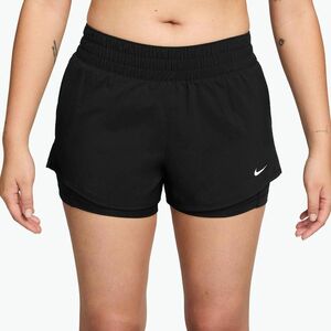 Női futó rövidnadrág Nike One Dri-FIT 2IN1 black/white (One Dri-FIT 2IN1 DX6012-013) kép