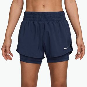 Női futó rövidnadrág Nike One Dri-FIT 2IN1 midnight navy/white (One Dri-FIT 2IN1 DX6012-410) kép