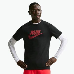 Férfi póló Nike Dri-Fit Running black/team crimson (Dri-Fit Running IH4238) kép