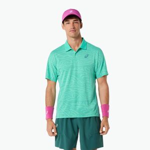 Férfi teniszpóló ASICS Match Jacquard Polo aurora green (Match Jacquard Polo 2041A387-300) kép