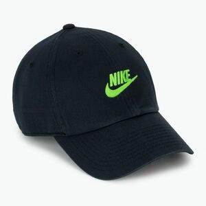 Baseballsapka Nike Club Unstructured Futura Wash Black/Mean Green (Club Unstructured Futura Wash FB5368) kép