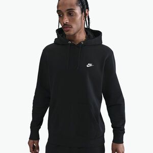 Férfi kapucnis pulóver Nike Club Pullover Hoodie black/black/white (Club Pullover Hoodie FN3859-010) kép
