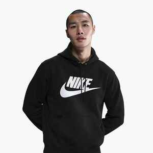 Férfi kapucnis pulóver Nike Club Pullover Hoodie black/black/white (Club Pullover Hoodie FN3868-010) kép