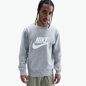 Férfi pulóver Nike Sportswear Club Graphic Fleece Crew dark grey heather/white (Sportswear Club Graphic Fleece Crew FN3890-063) kép