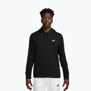 Férfi kapucnis pulóver Nike Sportswear Club Knit Pullover Hoodie black/black/white (Sportswear Club Knit Pullover Hoodie HV1151-010) kép