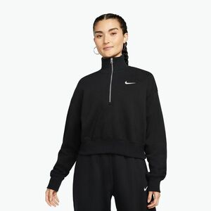 Női pulóver Nike Sportswear Phoenix Fleece 1/2 Zip Cropped black/sail (Sportswear Phoenix Fleece 1/2 Zip Cropped DQ5767) kép