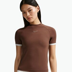 Női póló Nike Gloss Fitted Top light chocolate (Gloss Fitted Top IO1291-216) kép