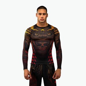 Férfi hosszú ujjú rashguard Venum Quetzal Fury Rashguard black/fury red/tangerine (Quetzal Fury Rashguard VENUM-05845-100) kép
