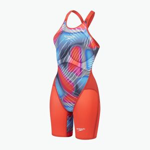 Női egyrészes versenyúszóruha Speedo Fastskin LZR Pure Valor 2.0 Openback Kneeskin flame red/picton blue (Fastskin LZR Pure Valor 2.0 Openback Kneeskin 8-15859H784) kép