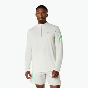 Férfi hosszú ujjú futópóló Asics Icon LS 1/2 Zip cream/vital green (Icon LS 1/2 Zip 2011D459) kép