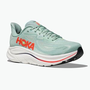Férfi futócipők HOKA Clifton 10 Wide sage/neon flame (Clifton 10 Wide 1162032-SGNN) kép