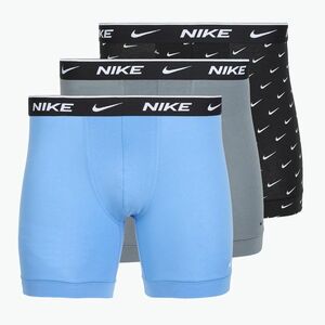 Férfi boxeralsók Nike Everyday Cotton Stretch 3 pairs swoosh print/grey/university blue (Everyday Cotton Stretch KE1007-9JI) kép